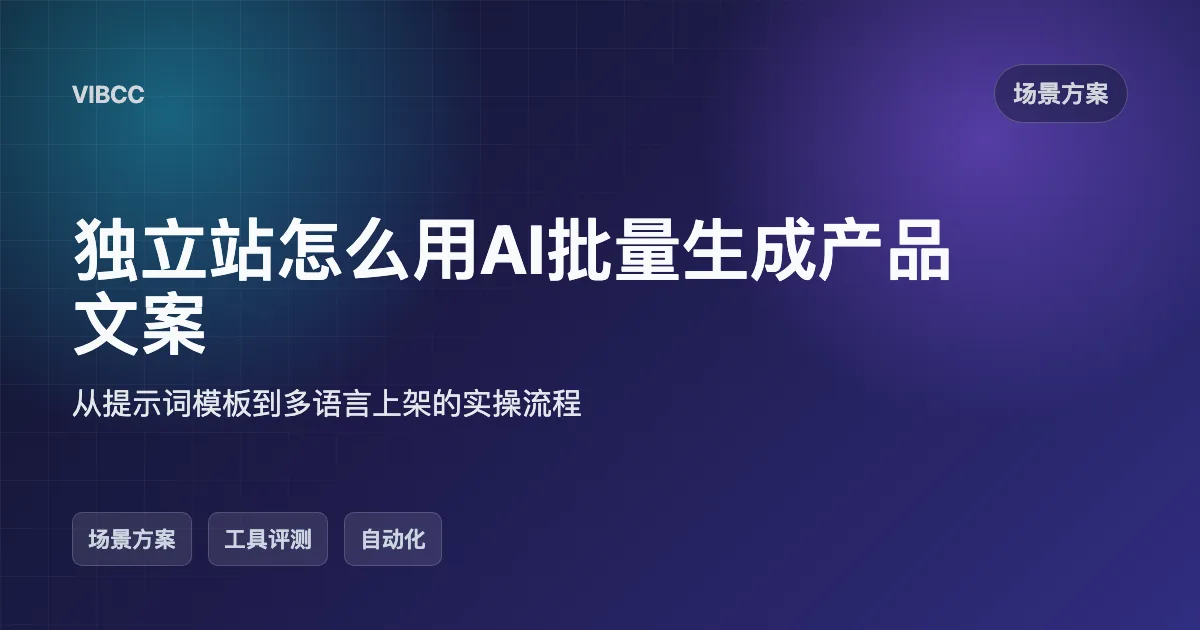 独立站怎么用AI批量生成产品文案