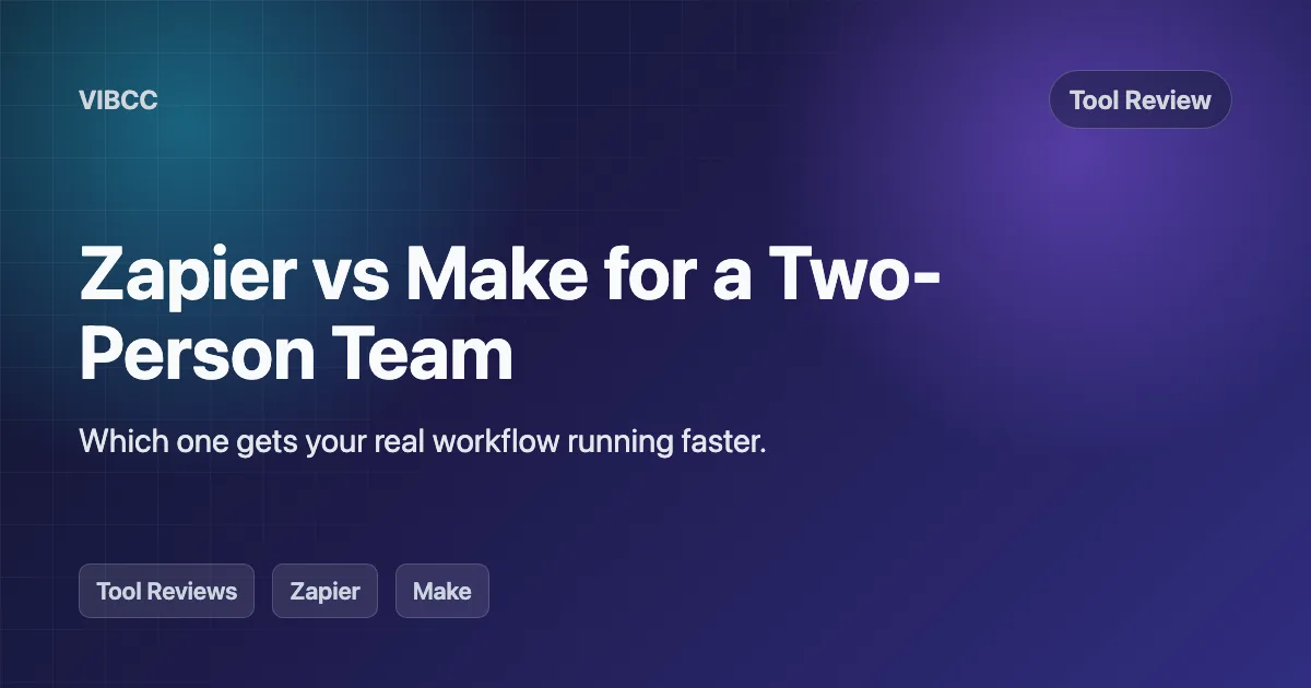 Zapier vs Make for a Two-Person Ecommerce Team