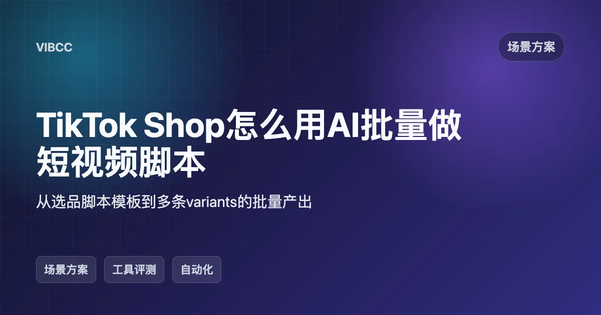 TikTok Shop怎么用AI批量做短视频脚本